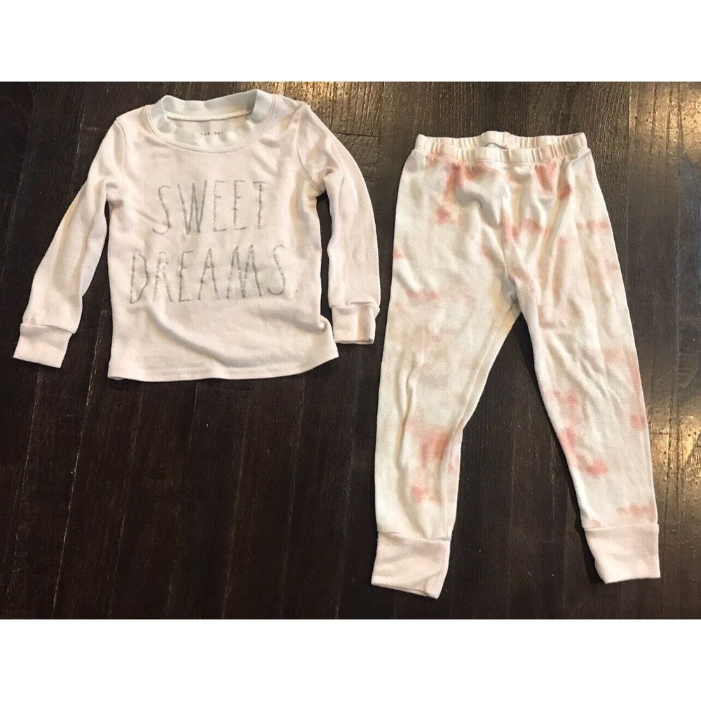 Toddler Girl's 3T Rae Dunn Sweet Dreams Pajamas Set Long Sleeve & Pants PJs